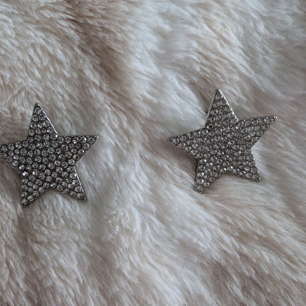 Source Unknown Silver Star Earrings - image 1